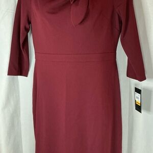 Andrew Marc Chic Burgundy 3/4 Sleeve Dress